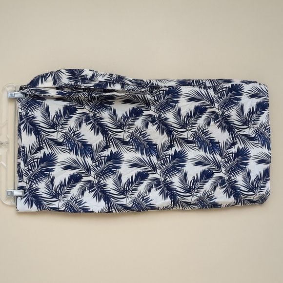 Small Linen Blend Panama Jack Tropical Palm Skirt Blue Skirt - Picture 1 of 11